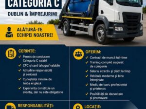 🚛 ANGAJĂM ȘOFER CATEGORIA C – DUBLIN & ÎMPREJURIMI