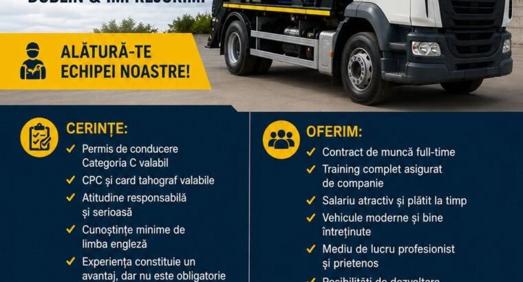 🚛 ANGAJĂM ȘOFER CATEGORIA C – DUBLIN & ÎMPREJURIMI