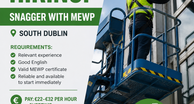 Snagger with MEWP – South Dublin | €22–€32 p...